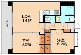 コスミオスコート【202号室】の間取り