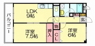 ハイ・アルブル迎田【302号室】の間取り