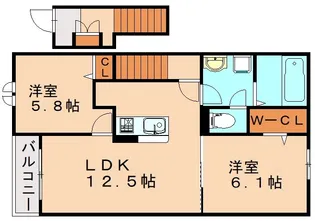 サンリットヒルズC【203号室】の間取り