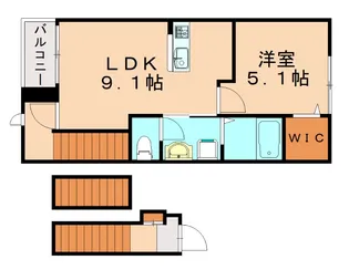 福岡県大野城市仲畑1丁目【アパート】の間取り