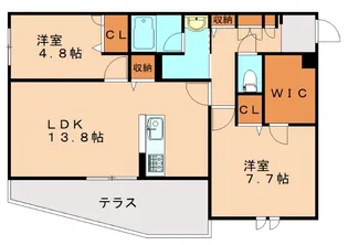 福岡県糟屋郡粕屋町若宮1丁目【アパート】の間取り