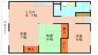 福岡県糟屋郡粕屋町大字仲原【マンション】の間取り