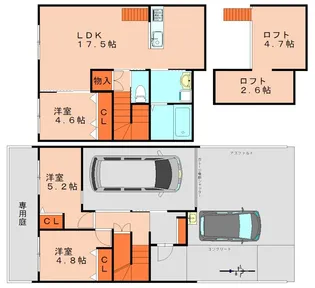 福岡県糟屋郡志免町別府1丁目【テラスハウス】の間取り
