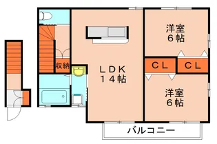 福岡県糟屋郡粕屋町大字阿惠【アパート】の間取り