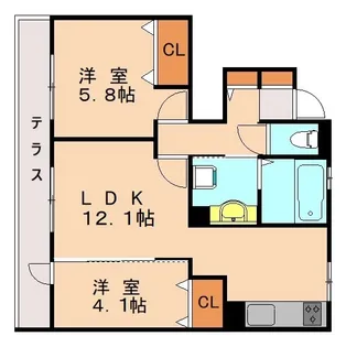 福岡県大野城市乙金2丁目【アパート】の間取り