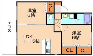 ラーフィア南里C【1階】の間取り