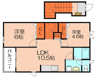 福岡県糟屋郡篠栗町田中1丁目【アパート】の間取り