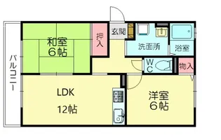 福岡県糟屋郡志免町片峰3丁目【アパート】の間取り