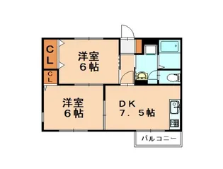 福岡県糟屋郡志免町南里6丁目【アパート】の間取り