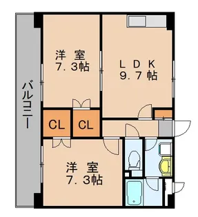 福岡県福岡市博多区豊1丁目【マンション】の間取り