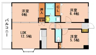 福岡県糟屋郡篠栗町中央4丁目【マンション】の間取り
