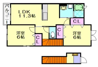 福岡県福岡市博多区金の隈1丁目【アパート】の間取り