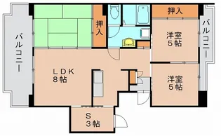 福岡県福岡市東区二又瀬新町【マンション】の間取り