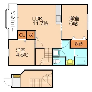 福岡県糟屋郡須惠町大字上須惠【アパート】の間取り