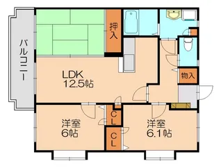 アルバ空港東【201号室】の間取り