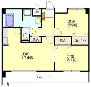 福岡県糟屋郡粕屋町長者原西2丁目【マンション】の間取り