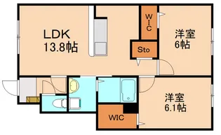 アン ボロンテ【101号室】の間取り