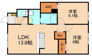 アン ボロンテ【102号室】の間取り