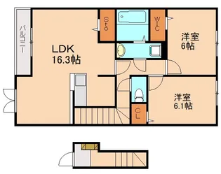 アン ボロンテ【201号室】の間取り