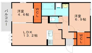 エスポワール別府【301号室】の間取り