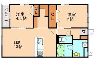 ベースメント宇美【4階】の間取り
