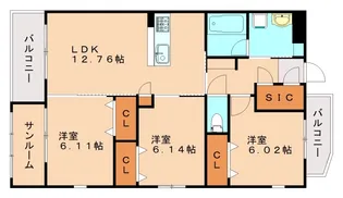 EnonGrande(エノングランデ)【501号室】の間取り