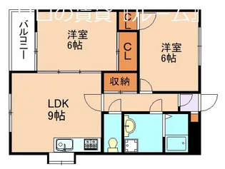 青い鳥マンション【502号室】の間取り