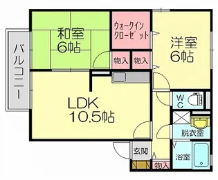 セジュール トーA棟【201号室】の間取り