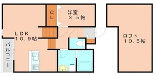 sorriso cielo azul(ソリッソシエロアズール)【201号室】の間取り