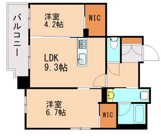 ネストピア福岡空港駅前【201号室】の間取り