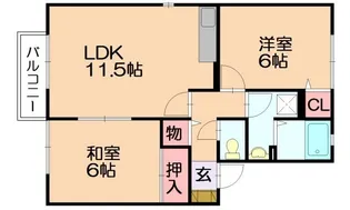 リバーサイド志免【1階】の間取り