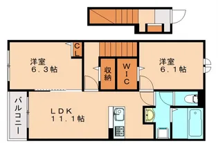 ウィスタリアⅠ【2階】の間取り