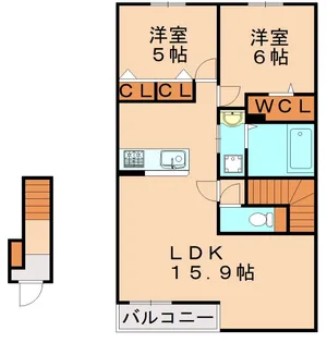 ヴィラ ユニゾン【2階】の間取り