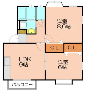 サンティール片峰C【101号室】の間取り
