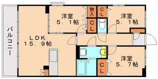 ソシア【405号室】の間取り