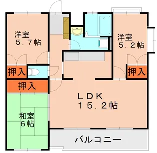 ガーデンハイツ志免【3階】の間取り