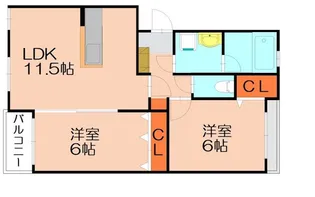 プレステージ南里【1階】の間取り