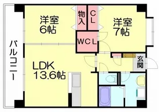 シャルム空港南【4階】の間取り