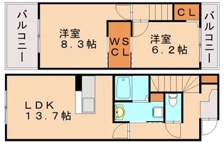 ララサ柚須B【3号室】の間取り