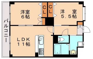 グランコート東平尾Ⅱ【2階】の間取り