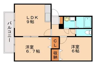 パルテール須恵【201号室】の間取り
