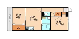 サンフラワーマンション【205号室】の間取り