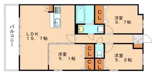 プレア貴船【303号室】の間取り