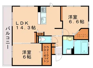 フェリーチェA棟【2階】の間取り