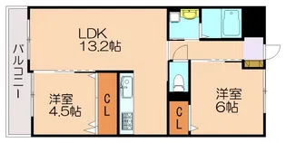 ワンズビル空港東Ⅱ【506号室】の間取り