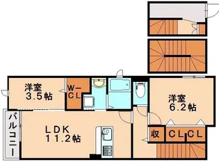 グランクリュ大野城B【3階】の間取り