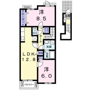 クリスタル リバー 母山 Ⅰ【2階】の間取り