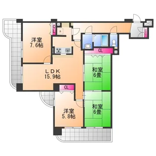 ヒュース泉佐野【8階】の間取り