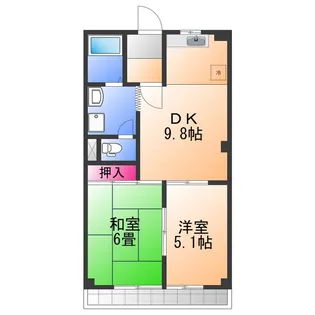 パレスさくらB【1階】の間取り