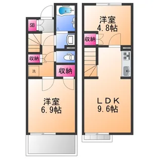 レオネクストあおぞら東【2階】の間取り